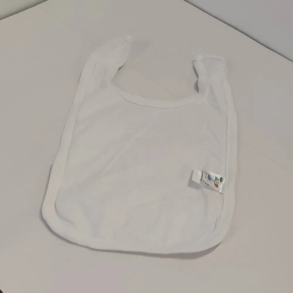 Just Add A Kid Elvis Presley Las Vegas Baby Bib 100% Cotton Hook & Loop White